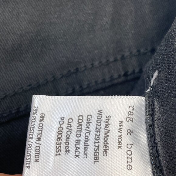 rag & bone Womens 27 Casey High Rise Ankle Flare Jeans Coated Black - Picture 5 of 12